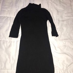 Black mockneck tight dress